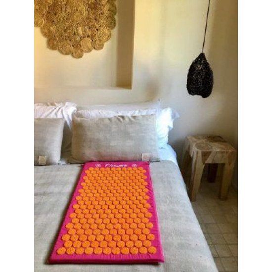 Spijkermat Flowee groot Fuchsia-Oranje