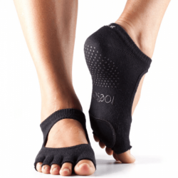 ToeSox Antislip Sokken zonder Tenen Plie Dans Sokken – Zwart S