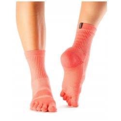 Sportsokken met tenen Medium weight Crew in Coral S