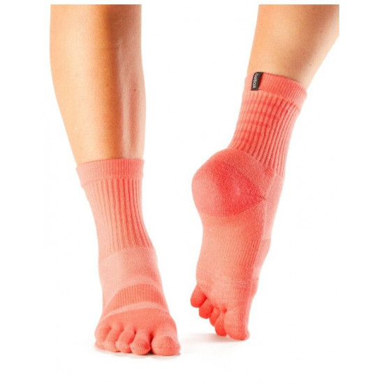 Sportsokken met tenen Medium weight Crew in Coral S