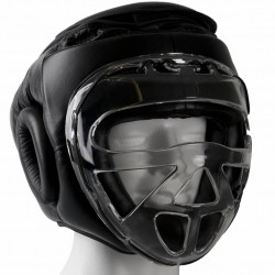 Hammer Boxing Hoofdbeschermer met Grid - Zwart - Leer