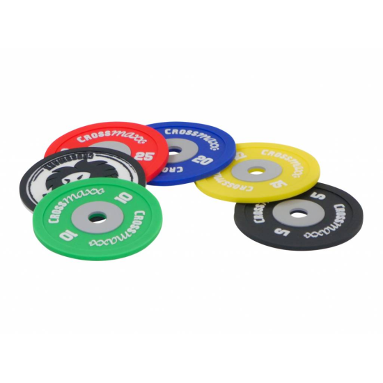 LMX2206 Crossmaxx® Onderzetters Set van 6 Unieke LMX2206 Crossmaxx® onderzetters in de vorm van bumper plates, set van 6 in diverse kleuren. Perfect voor gym en thuis gebruik.