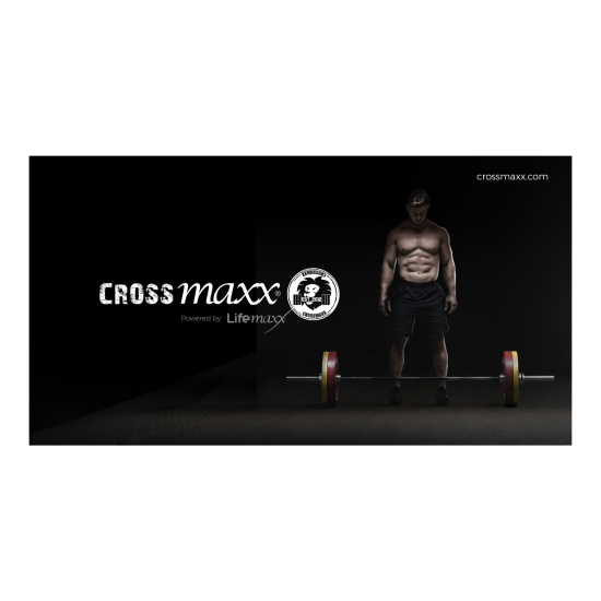 Creëer sfeer in je gym met de Crossmaxx® banner van stevig PVC met stalen ringen. Ideale afmetingen: L300 x H160 cm.
