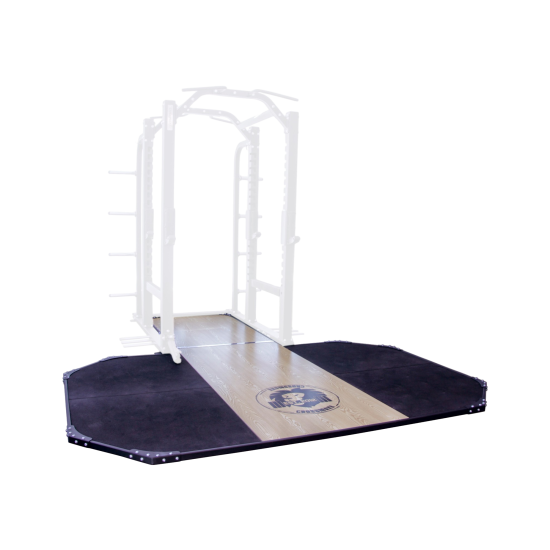 Kwalitatief LMX1056 lifting platform van 4cm bamboehout en rubberen tegels, ideaal voor het Crossmaxx® Power Rack.