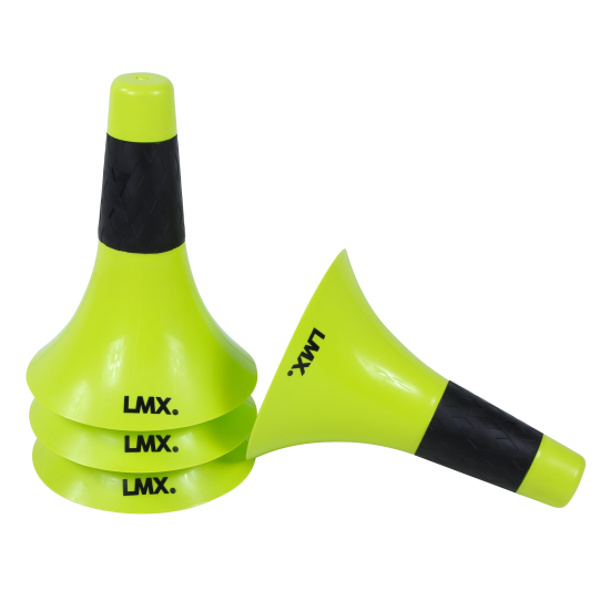 Stabiele LMX.® Speed cone set (4pcs) voor Bootcamp, outdoor en Personal Training. Ideaal voor commercieel gebruik, stapelbaar en gemakkelijk mee te nemen.