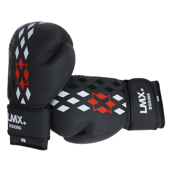 Strakke LMX.® Bokshandschoenen van Skintex met driedubbele foam padding, ideaal voor beginners en gevorderden. Beschikbaar in maten 10oz tot 16oz.