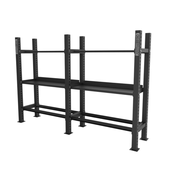 De Crossmaxx® Storage ball shelf is 120cm lang en perfect voor het opbergen van verschillende soorten ballen. Ideaal voor sportscholen en studio's.