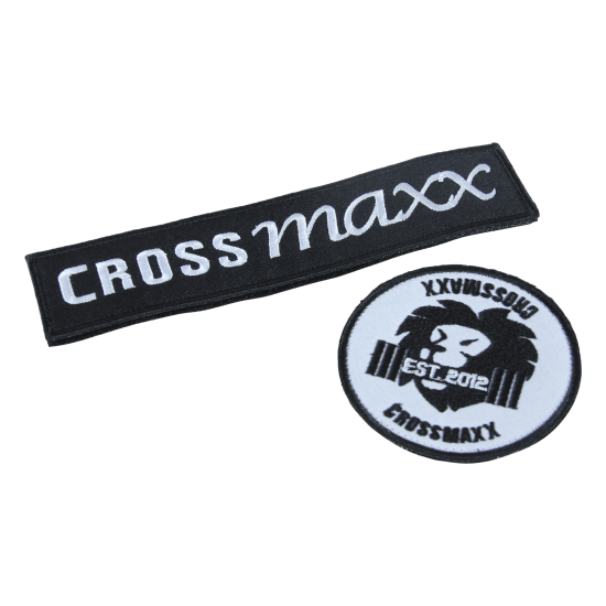 Set van 2 Crossmaxx® Patches met klittenband achterkant, geschikt voor diverse producten zoals tactische rugzakken en vesten.