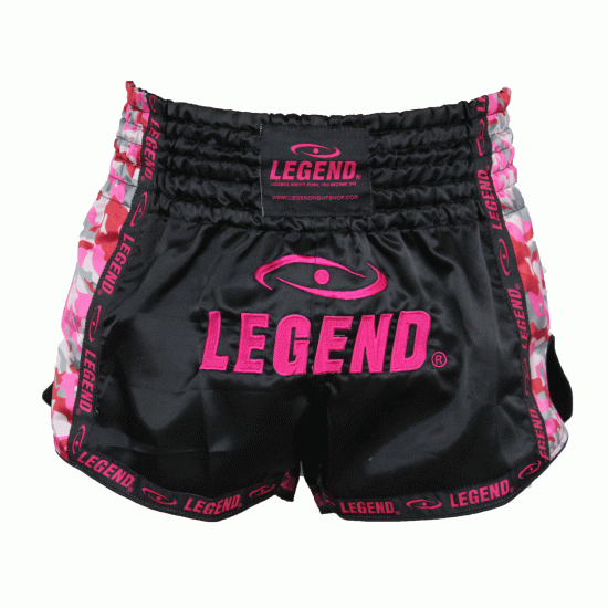 thema Aangepaste leer Dames Kickboks broekje Camo roze Legend Trendy