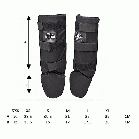 Scheenbeschermers Legend Fast  Zwart - Maat: XXXS