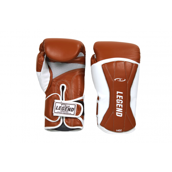 Bokshandschoenen leer Power Special Bruin - Maat: 14oz