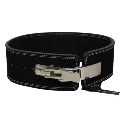 Power Lifting Fitness Riem lever zwart suede leer - Maat: S