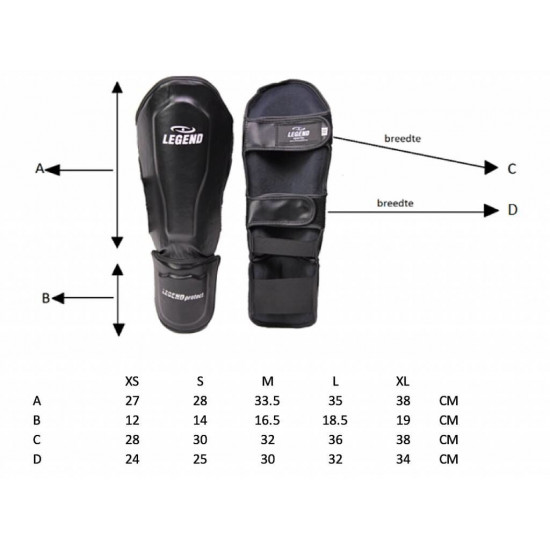 Scheenbeschermers kickboksen Legend Best Wit - Maat: S