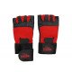 Fitness handschoenen leder zwart/rood Legend