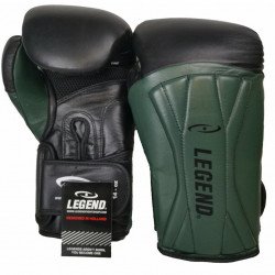 Bokshandschoenen leer Legend Power Special Mat Groen - Maat: 10oz