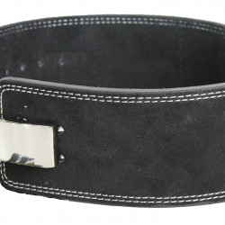 Power Lifting Fitness Riem lever zwart suede leer - Maat: XL