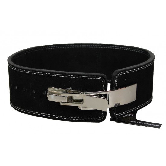 Power Lifting Fitness Riem lever zwart suede leer - Maat: XL