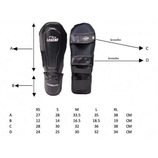 Scheenbeschermers kickboksen Legend Best Wit - Maat: XL