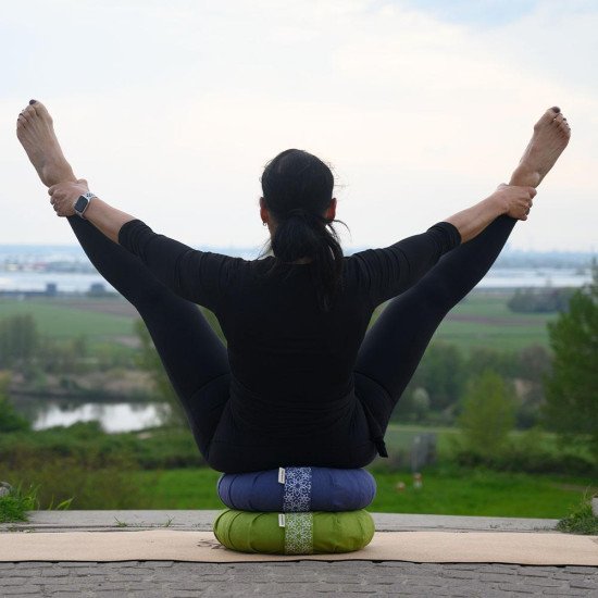 Meditatieset met  Kussen Zafu Maan Denim Baluw